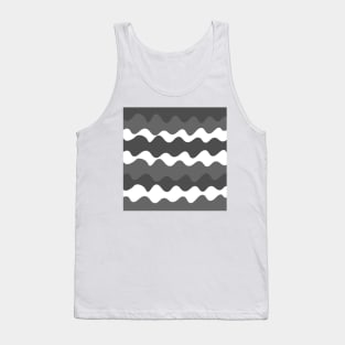 Grey and white horizontal waves pattern Tank Top